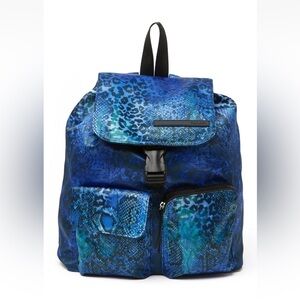 NEW Authentic TAHARI *ROXANNE* Blue LEOPARD SNAKE Printed Backpack